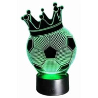 Lelumania - Lampara Ilusion 3D Pelota Corona De 7 Colores, Base Touch
