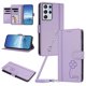 thumbnail image 1 of Funda Cartera Trébol para Samsung Galaxy S21 Ultra con Ranuras Tarjetas y Carga Inalámbrica Morado claro, 1 of 6