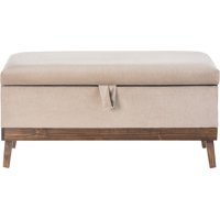 Máxima Design - Banqueta Con Baúl Incy Beige Felpa 120X40X50 Cm