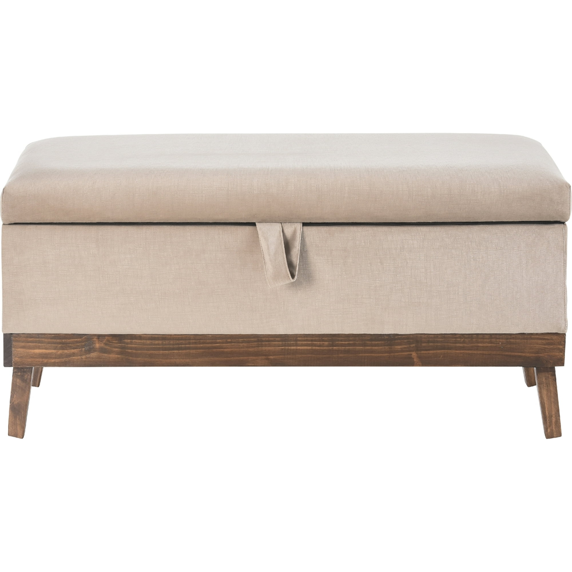 Máxima Design - Banqueta Con Baúl Incy Beige Felpa 120x40x50 Cm