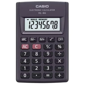 Casio - Calculadora De Bolsillo 8 Digitos Negro Hl-4A
