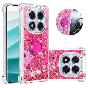 Foxdock Funda Glitter Líquida Para Xiaomi Redmi Note 14 Pro Plus 5G Con Anillo Brillante, Tpu Antichoques Y Esquinas Reforzadas, Soporte