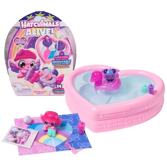 Hatchimals Alive Juguete Neon Rainbow Bestie Pool Party