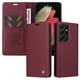 thumbnail image 1 of Funda Billetera de Cuero para Samsung Galaxy S21 Ultra con Tarjetero y Soporte - Tapa Magnética Rojo, 1 of 6