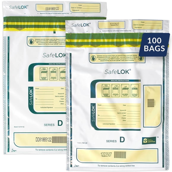 Bolsas de depósito CONTROLTEK SafeLok 9 x 12 cm blancas (100 bolsas)