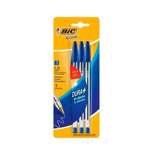 Pack X 4 Blister 3 Bolígrafos Cristal / Azul – Bic