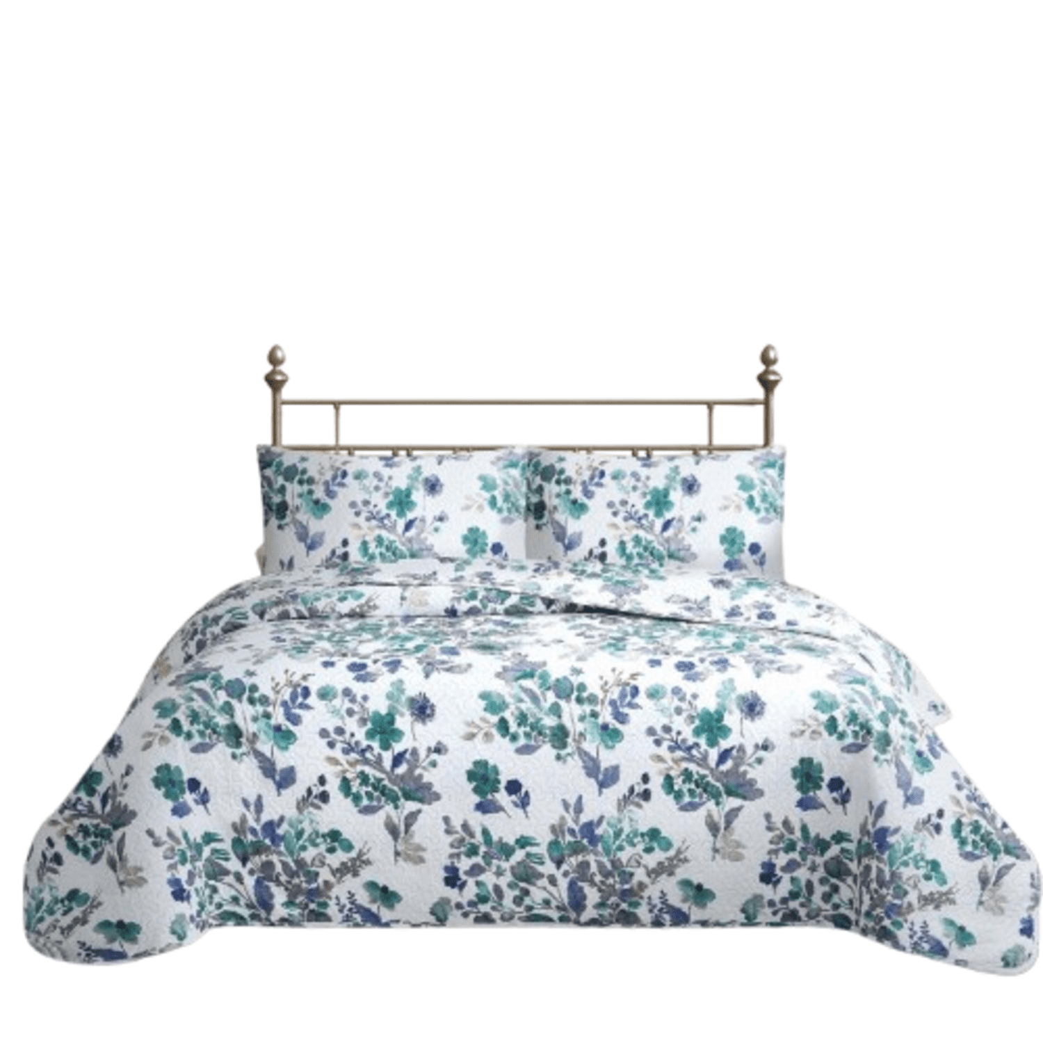 Genérico - Cubrecama Quilt Reversible Queen 220 X 240 Cm Estampado Calipso Flowers Collection Martiné