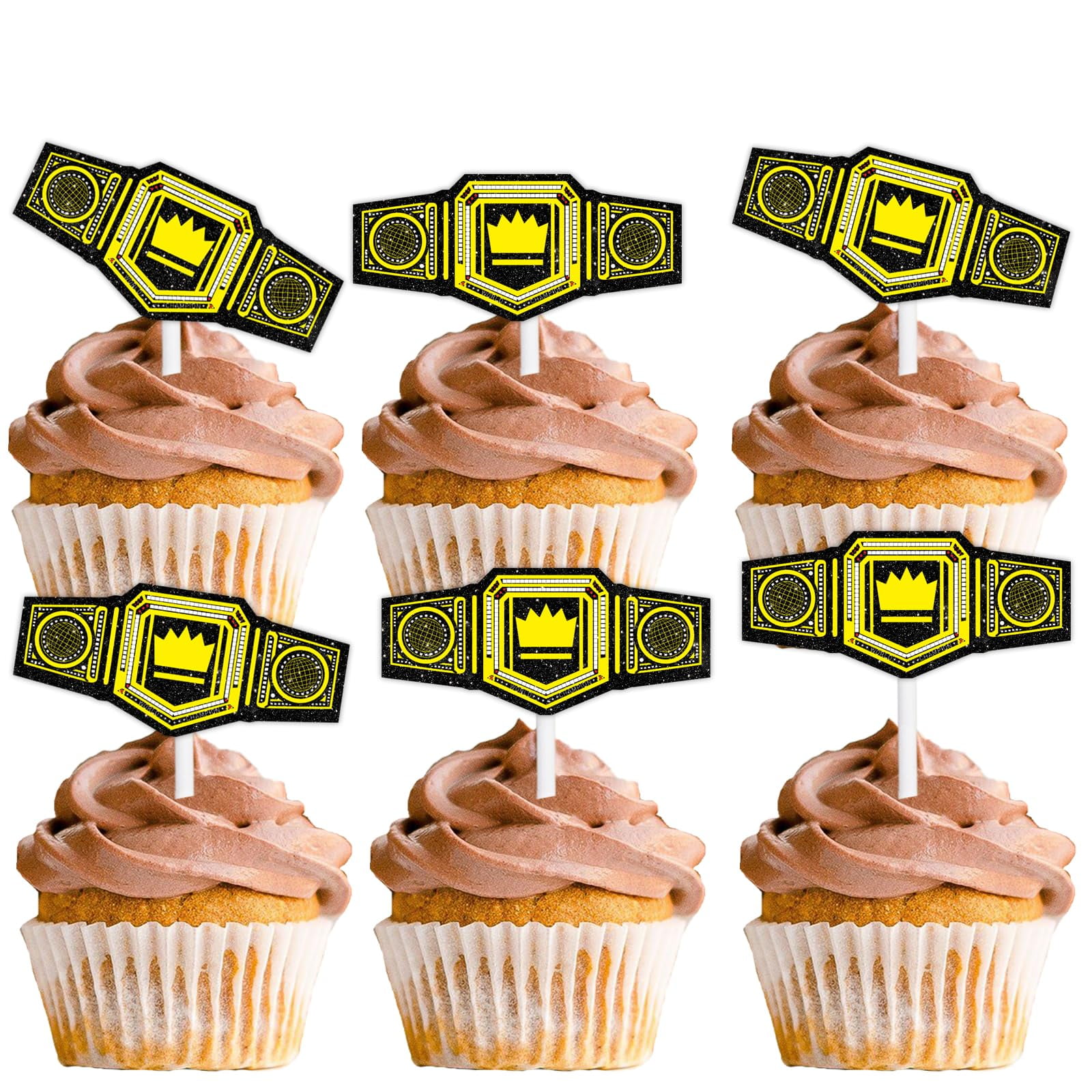 Anillo De Campeonato Letlimit Para Cupcake Topper, 18 Unidades, Dorado Con Purpurina