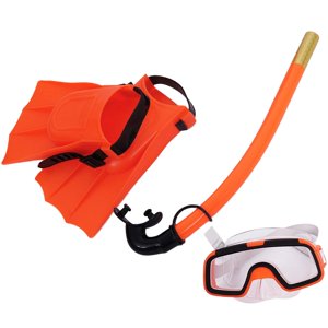 Ioensy - Niño Niños Snorkel Set Gafas Snorkel Aletas Engranaje Natación Naranja