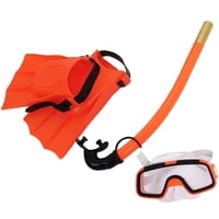 Ioensy - Niño Niños Snorkel Set Gafas Snorkel Aletas Engranaje Natación Naranja