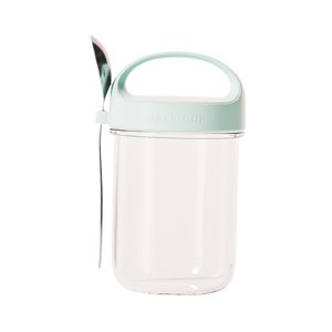 Magideal - Tarro De Con Tapa Para La Noche, Taza De Desayuno, Taza De Parfait De Yogur, Taza De Ensalada A Prueba De Fugas, Tarro De Preparación De Comida Azul