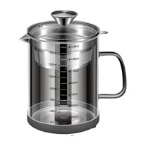 Xusx111 - Gran Recipiente De Grasa De Tocino De Vidrio Con Filtro - Lata De Almacenamiento De Aceite De Fritura De 53 Oz Con Tapa, Filtro De Grasa De Recipiente De Goteo De Tocino Para Cocina