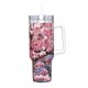 thumbnail image 2 of Flor de Cerezo Vaso aislado de acero inoxidable con asa, diseño temático, regalo para familia, amigos y fans; incluye pajita y encaja en el portavasos estándar, 40 oz, 2 of 6