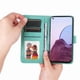 thumbnail image 3 of Funda tipo cartera FOXDOCK para OPPO Reno 7 Lite , diseño girasol en relieve, cuero PU, cierre magnético, soporte y tarjetero, 3 of 5
