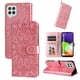 thumbnail image 1 of Funda tipo cartera FOXDOCK para Samsung Galaxy M22 4G , diseño girasol en relieve, cuero PU, cierre magnético, soporte y tarjetero, 1 of 5