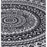 Genérico - Alfombra Redonda 120 Cm Quilín De Lino/Algodón Negro