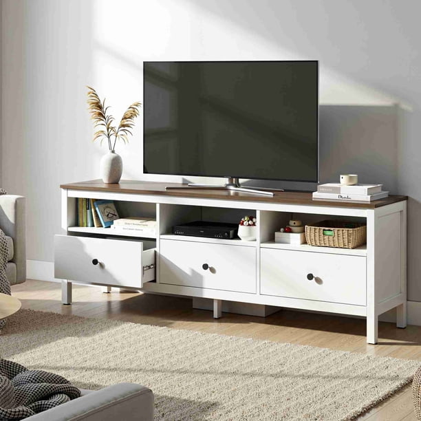 Rack Tv 65 Pulgadas 148x46x56 Cm Nuez Blanco