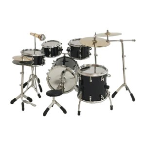 Magideal - Mini Batería De Simulación, Accesorios Para Casa De Muñecas, Accesorios De Fotografía, Modelo De Instrumento De Batería En Miniatura Para Casa De Muñecas, Sala De Estar, Decoración Negro