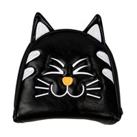 Magideal - Cubiertas De Cabeza De Palo De Golf Equipo De Protección De Taco De Golf Grueso Patrón De Gato Cuñas Putter Cue Cubierta De Cabeza Para Viajes Al Aire Semicírculo Negro