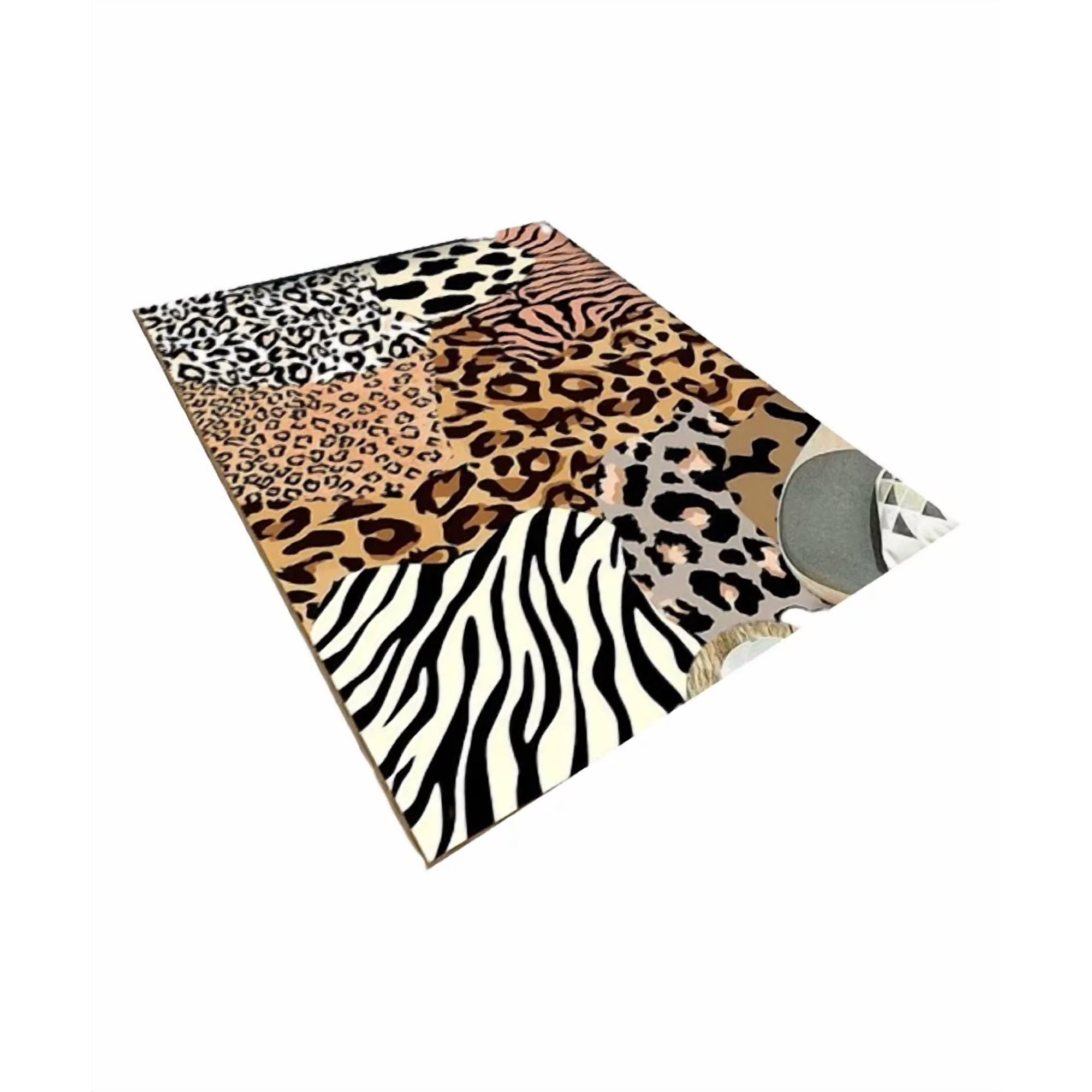 Genérico - Alfombra Café Diseño 3d Cuadricular 160x200 Antideslizante