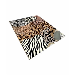 Genérico - Alfombra Café Diseño 3D Cuadricular 160X200 Antideslizante