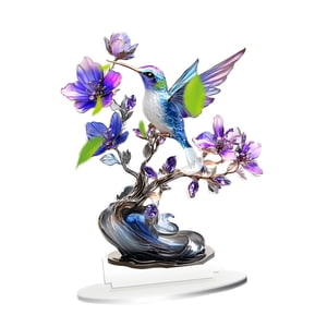 Bothyi - Letrero De Mesa Con Placa Multicolor 2D Versátil Con Soporte Para Adorno De Mesa Con Patrón De Pájaro