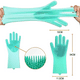 thumbnail image 4 of Guantes de esponja para lavar platos, de silicona, reutilizables, resistentes al calor, para limpieza del hogar, cocina, baño, lavado de coches. 1 par., 4 of 5