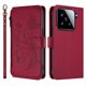 thumbnail image 2 of Funda Cartera Mariposa para [Xiaomi 15] con Soporte y Cremallera Rojo, 2 of 6