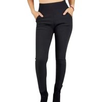 Likeshop - Pantalón Calza Mujer Invierno Forro Interior Piel Bolsillos Cierre H1