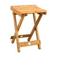 Magideal - Taburete Plegable De Bambú Para Exterior, Silla Para Pescar, Muebles Portátiles, Silla De Camping, Taburete Plegable Para Senderismo, Barbacoa, Picnic 28Cmx28.5Cmx46.5Cm