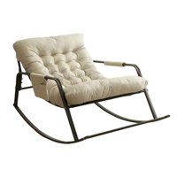Magideal - Mecedora Cómoda Sillón De Patio Para Balcón, Patio, Dormitorio, Color Beige