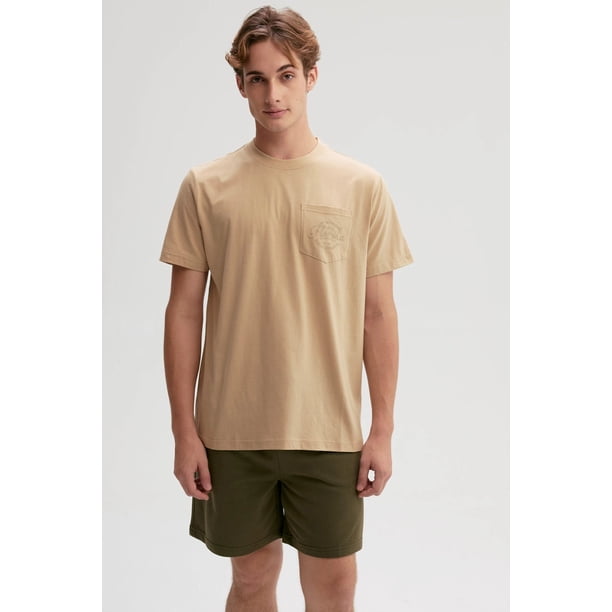 Polera Hombre Con Bolsillo Contraste Kaki
