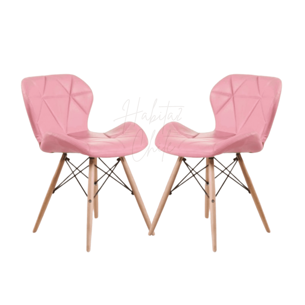 Habita2 Chile - Set 2 Sillas Radar Ecocuero - Rosa