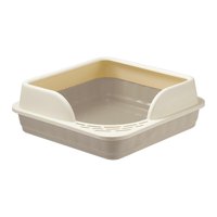 Magideal - Caja De Arena Para Gatos Bandeja Sanitaria Abierta Recipiente De Arena Portátil Bandeja Antisalpicaduras Material Duradero Fácil De Limpiar Adecuada Para Uso En Interiores Mascotas Gris