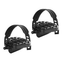 Ioensy - Pedales De Bicicleta De Ejercicio Con Correas Ajustables 1/2 Pulgada, Eje De 9/16 Pulgada Corto B