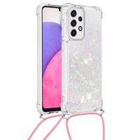 Funda Foxdock Para Samsung Galaxy A33 5G Con Cuerda Ajustable, Brillo Líquido, Protección Antigolpes Y Lente – Ideal Para Regalo