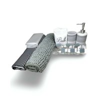 Juego De Baño 18 Piezas Cortina, Alfombra Y Mas Doral