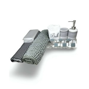 Juego De Baño 18 Piezas Cortina, Alfombra Y Mas Doral