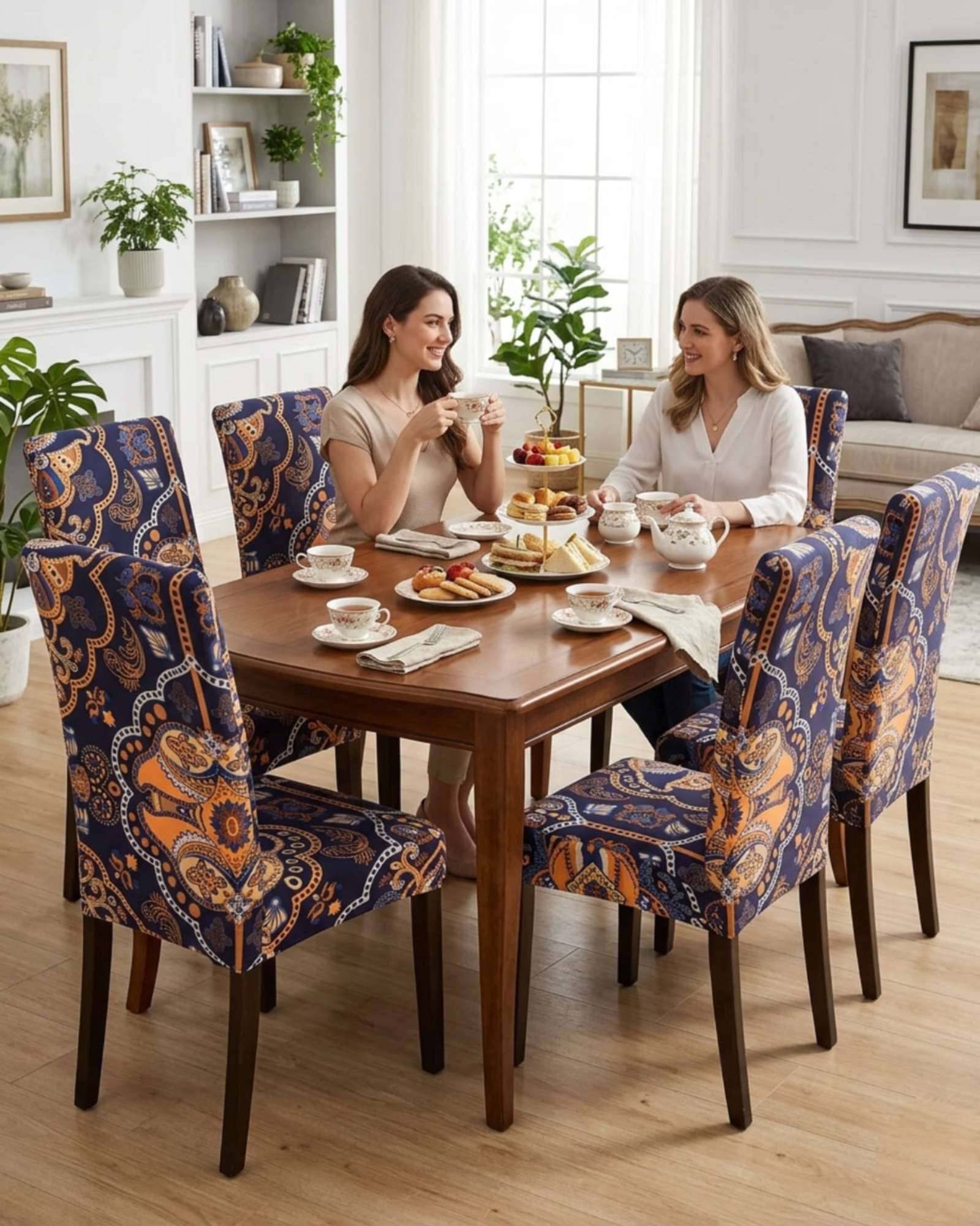 Mylhogar - Juegos De 6 Fundas Para Sillas Con Diseño Elastico