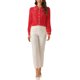 thumbnail image 2 of INSPIRE CHIC Blusa de Mujer para Regreso a Clases con Cuello Peter Pan, Manga Abullonada, Ribete en Contraste, Camisa Abotonada, Talla S, Rojo, 2 of 5