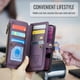 thumbnail image 4 of CaseMe Funda de Cuero para Samsung Galaxy S25 Edge con Billetera [Bloqueo RFID] con Ranura para Billetes con Zíper y 10 Tarjetas, Correa de Hombro y Muñeca Magnética de Cuero PU Suave para Samsung Ga, 4 of 13