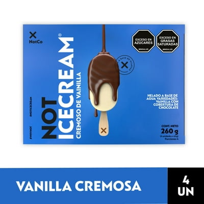Helado Vegetal Noticecream Paleta Vainilla Con Cobertura De Chocolate 260 G Notco