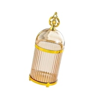 Bothyi - Tarro De Almacenamiento, Cuchara De Café, Tenedor De Postre, Soporte Para Organizar La Encimera Del Bar, Borde Dorado Ámbar