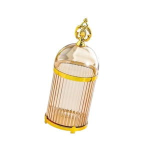 Bothyi - Tarro De Almacenamiento, Cuchara De Café, Tenedor De Postre, Soporte Para Organizar La Encimera Del Bar, Borde Dorado Ámbar