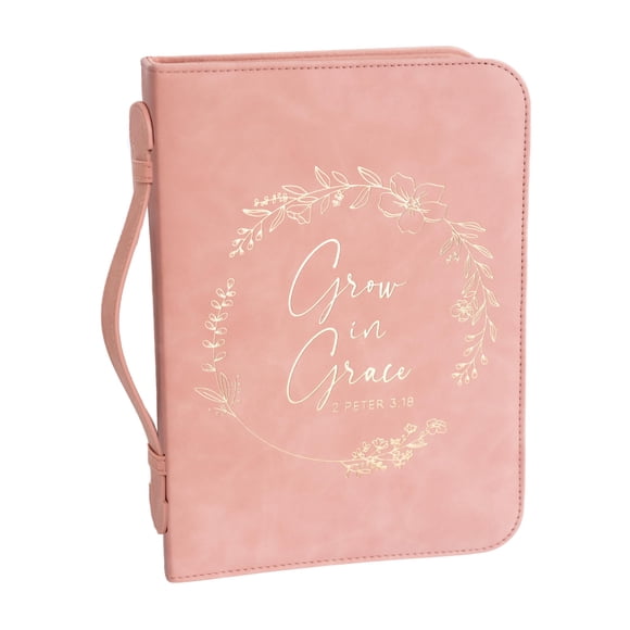 Funda para Biblia LANDORA & LEAF Grande Rosa Dorado con Grabado en Relieve