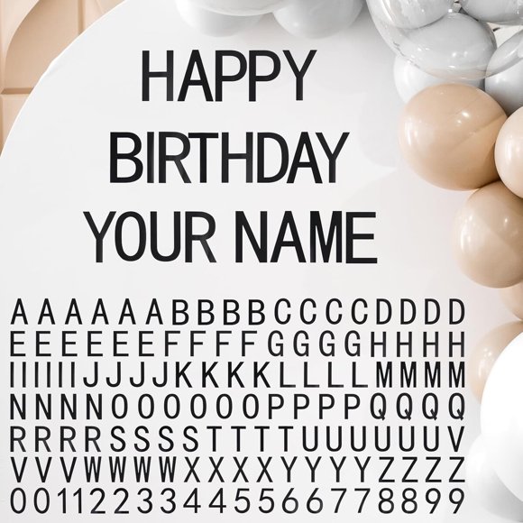 Kit de Letras Adhesivas DIY Dunzoom 134 Piezas Negro