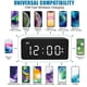 thumbnail image 4 of Reloj despertador digital de madera con carga inalámbrica, pantalla LED de 3 alarmas, control de sonido y función de repetición dual para dormitorio, mesita de noche y oficina., 4 of 8