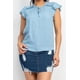 thumbnail image 4 of Top de Mezclilla Claro con Mangas con Volantes de Lyocell Talla S, 4 of 5