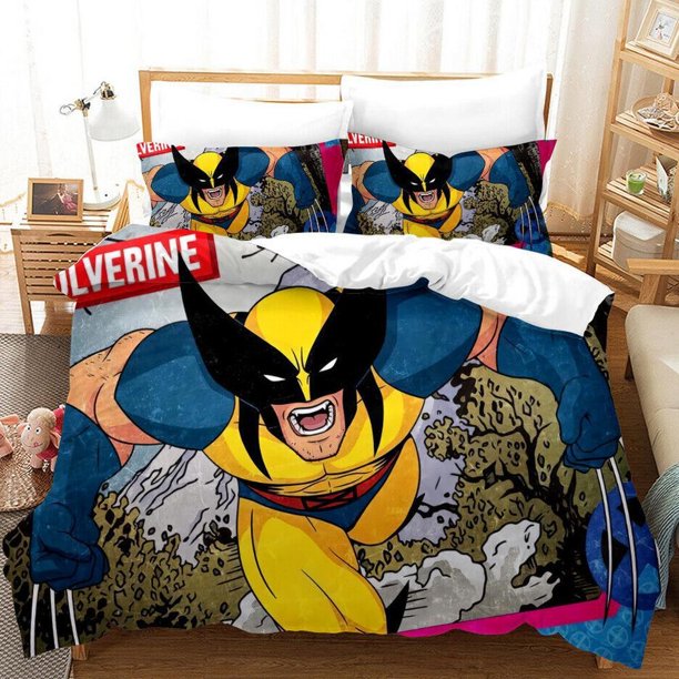 Marvel X-Men Soft A Quilt Duvet Cover Set Bed Linen Kids Bedclothes Children3-Piece Bedding Set