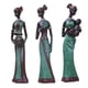 thumbnail image 4 of 3x Figura Africana Escultura Tribal Lady Figurine Estatua Coleccionables Verde, 4 of 5